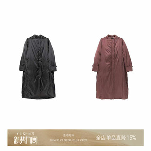 宽松简约保暖外套 鹅绒服女2025冬季 GKE 谷可Y1235黑色立领长款