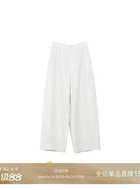 谷可高腰亚麻弯刀裤女夏季