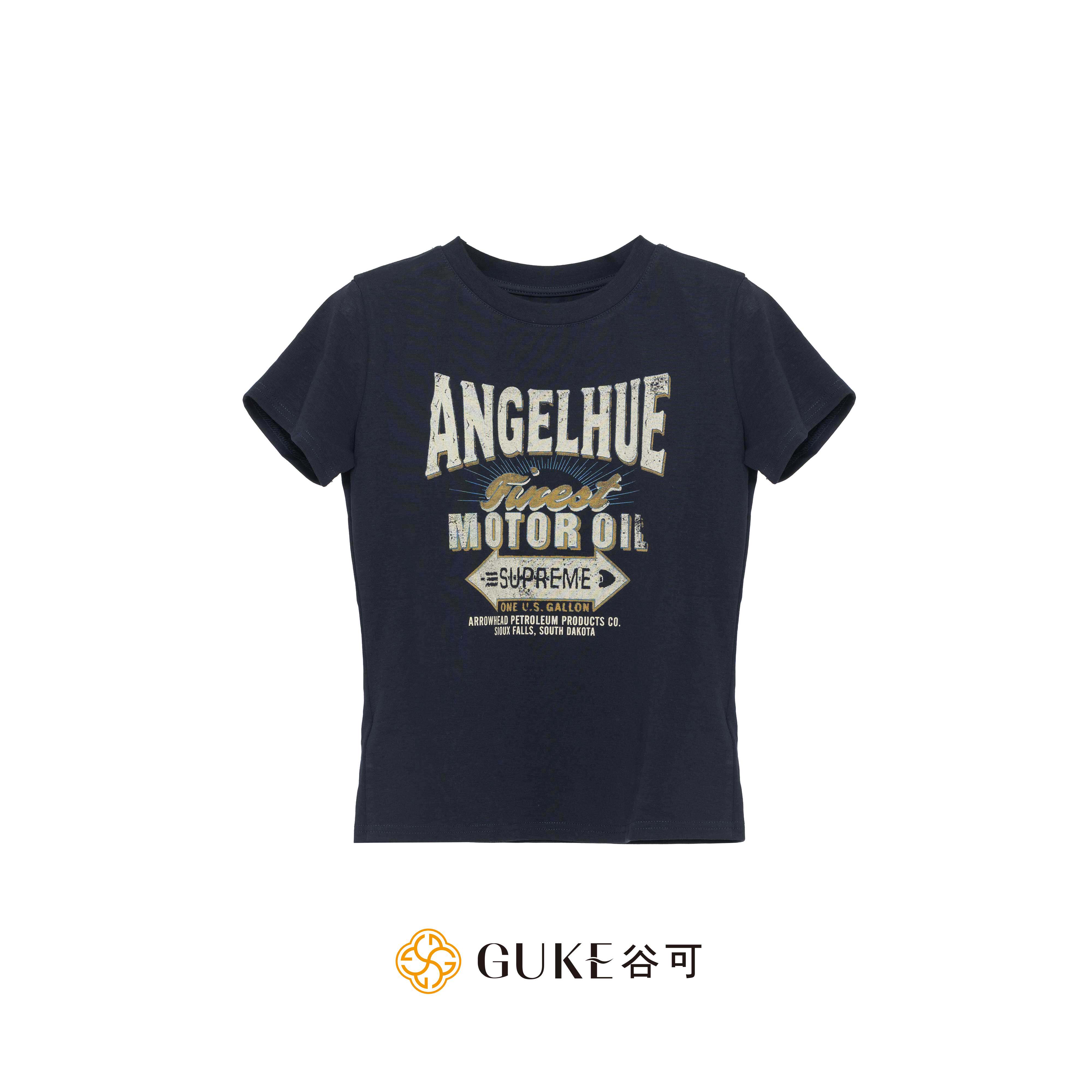 GKE/谷可TC290美式印花短袖T恤女2026夏季修身显瘦小个子上衣