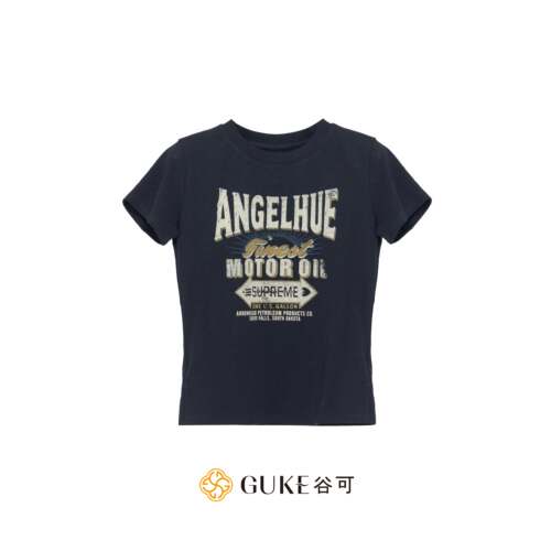 谷可美式印花显瘦短袖T恤女