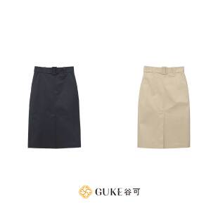 GKE 百搭 谷可Q1083通勤风高腰A字半身裙女简约气质显瘦中长裙时尚