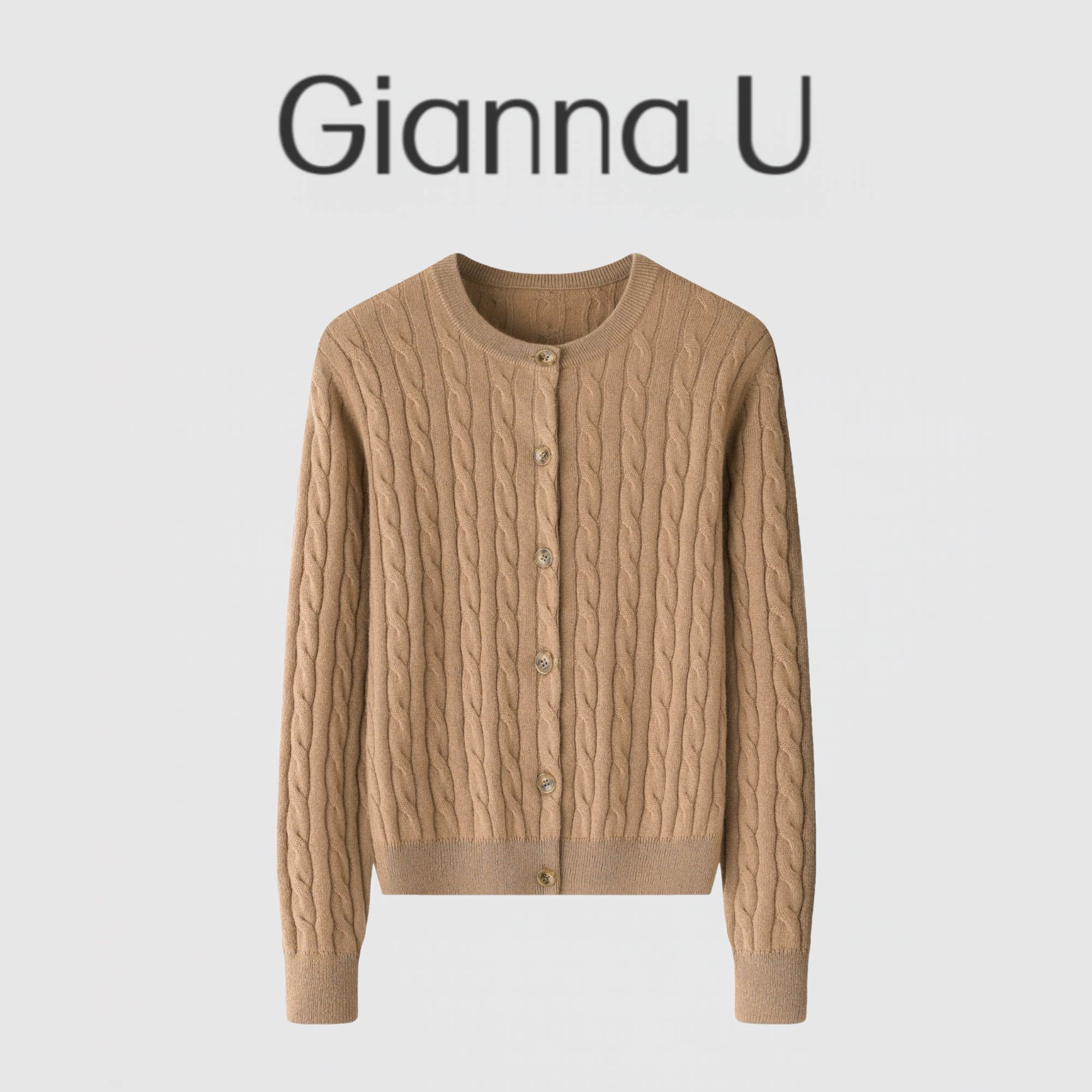 绞花系列～25秋冬新品100纯山羊绒开衫女圆领外套绞麻花毛衣百搭