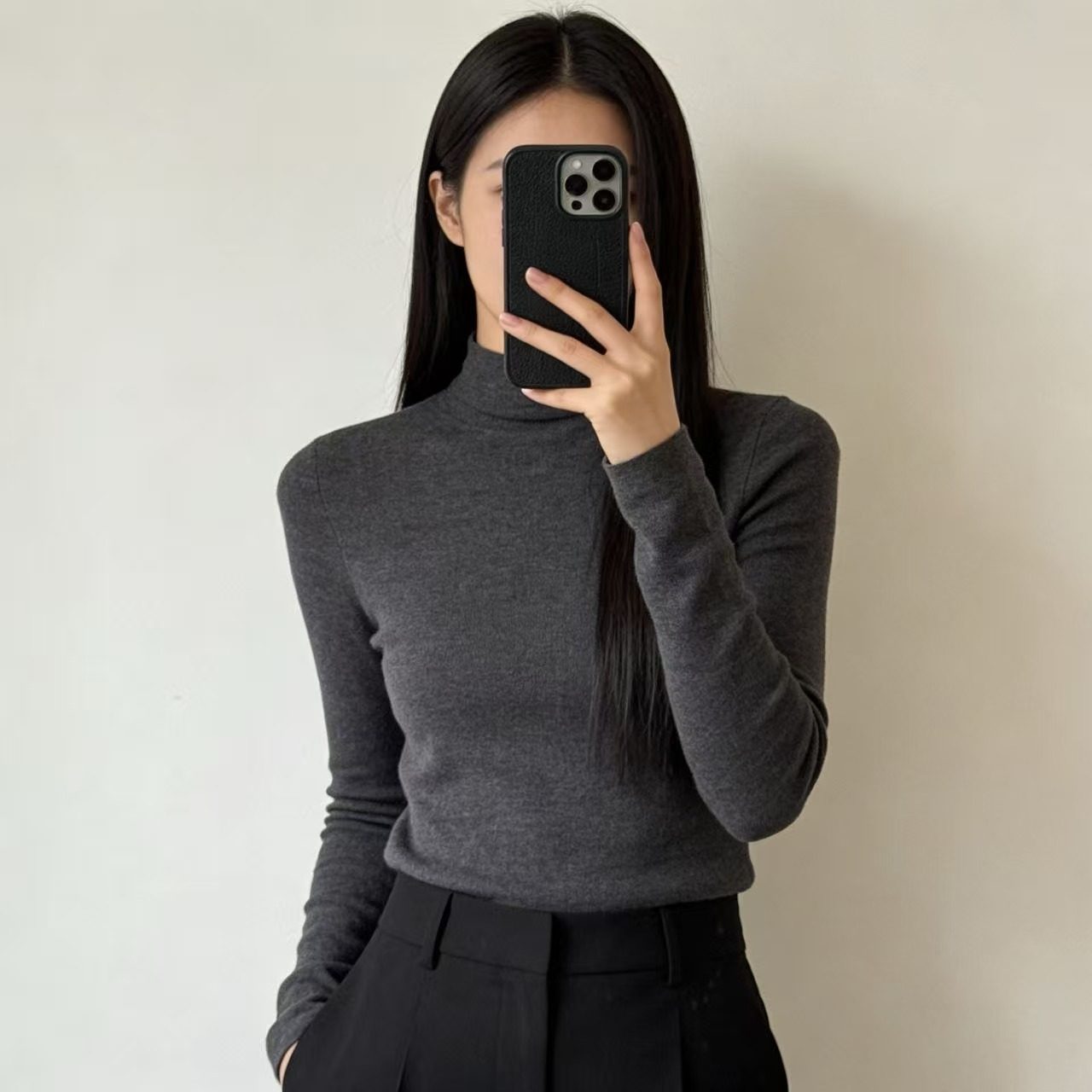 半高领精纺打底衫修身68支纱纯山羊绒衫女长袖显瘦秋冬内搭针织衫,女装/女士精品,羊绒衫,淘宝优惠券,粉丝福利购,淘宝优惠卷