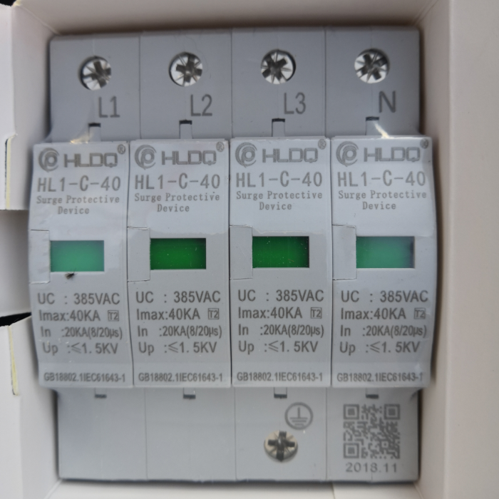 上海沪雷浪涌保护器HL1-C-40 2P 4P40KA 电涌防雷避雷器8/20us