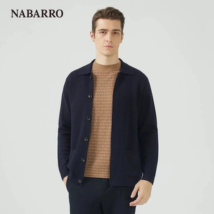 针织羊毛衫 藏蓝色男秋冬系扣款 开衫 新商务必备款 外 小翻领百搭时尚