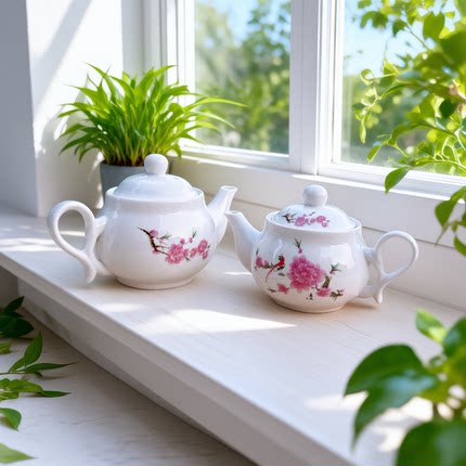 喜上眉梢陶瓷茶壶带茶滤家用泡茶壶耐热花茶壶茶楼小容量茶水壶