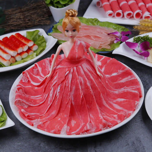 新品食物道具仿真肥牛美之灵假菜