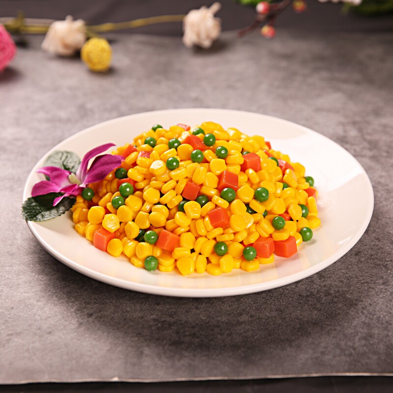 仿真美食道具餐厅假菜肴中餐炒菜模具清炒玉米粒展示立体菜单食品