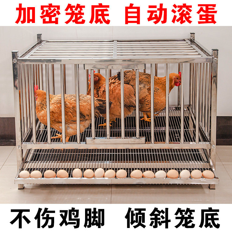 下蛋鸡笼家用养殖母鸡笼特大号鸡舍阳台养鸡圈户外多层不锈钢笼子_虎窝淘