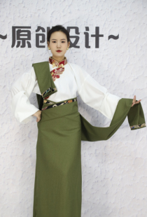 新款藏式民族风假袍锅庄舞裙