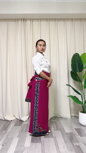 藏式民族风假袍锅庄舞裙