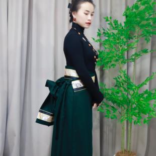 藏式民族风假袍锅庄舞裙定制