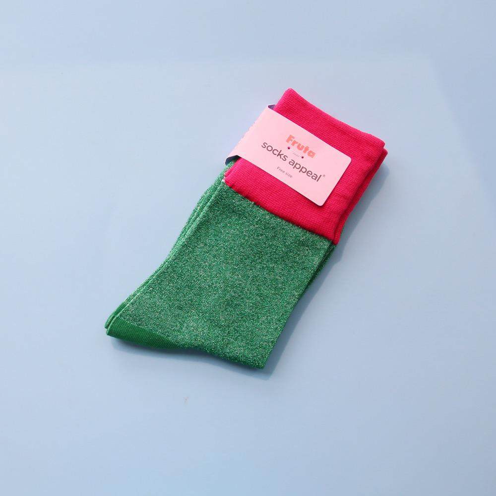 socksappeal中筒袜亮丝拼色