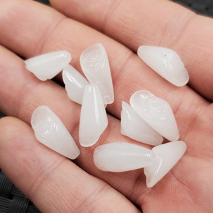 瑞隆轩新疆和田白玉兰花配件diy半孔玉兰花配件耳环配饰白玉吊坠