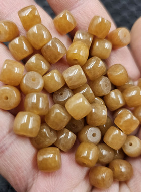 且末糖色老型珠玉石散珠石英岩玉