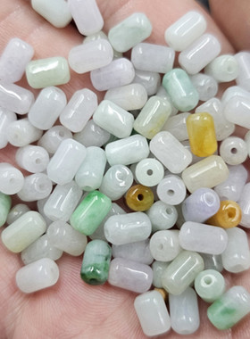 翡翠玉直管桶珠玉石散珠