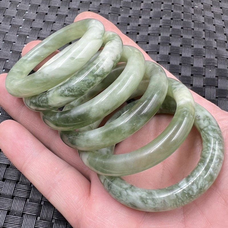 玉石挂件岫玉平安扣挂件姜花岫玉平安环挂件项链坠吊坠车挂玉坠