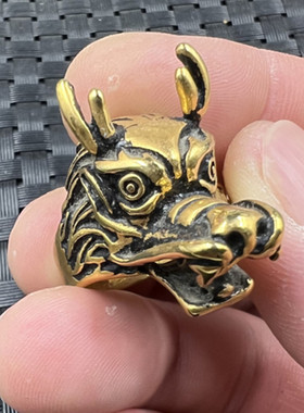 文玩仿古生肖龙戒指手镯指环