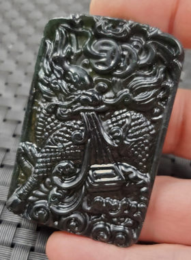 玉石挂件新疆和田墨玉麒麟挂件墨绿蛇纹石玉麒麟貔貅挂件玉牌玉坠