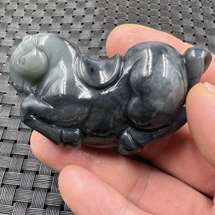 玉石挂件新疆和田约生肖马挂件青花立体马吊坠玉马手把件项链坠