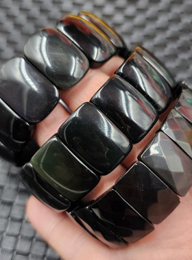 黑曜石平安无事牌玉石手链