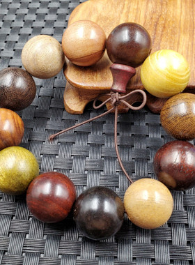 饰品天然木头毫米手串多宝珠