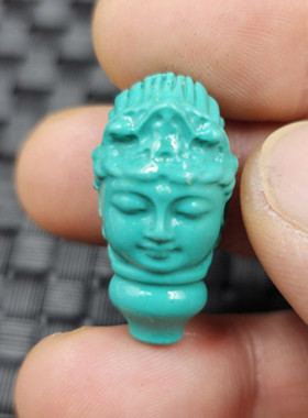 仿绿松石美女三通仿玉石散珠