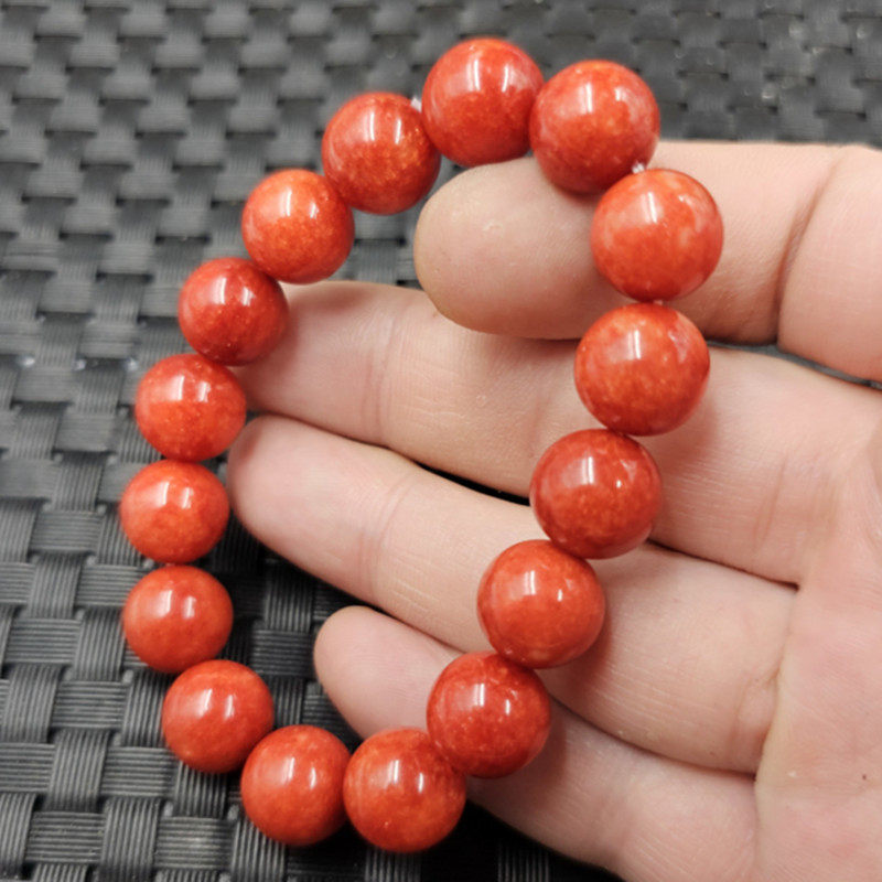 翡翠玉红翡圆珠玉石手链红干青手串鸡血红男女同款手链橘红手饰,饰品/流行首饰/时尚饰品新,手链,淘宝优惠券,粉丝福利购,淘宝优惠卷