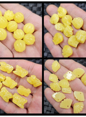 荧光浮盐水蜜蜡南瓜珠散珠