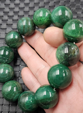 绿冰花玛瑙圆珠玉石手链