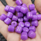 紫色石英岩玉桶珠玉石散珠紫罗兰石英岩玉直筒直柱diy饰品配件珠