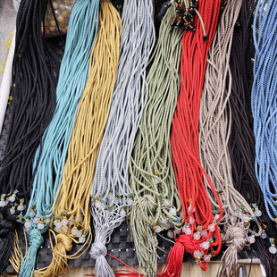 可调节挂件绳白色圆珠顶珠吊坠绳翠玉和田玉挂件配件绳玉线绳子