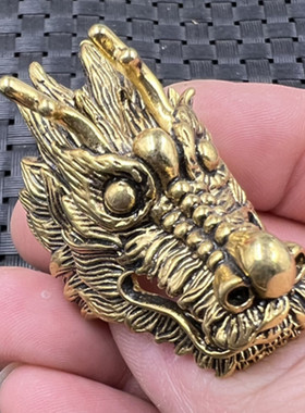 文玩戒指电镀黄铜生肖龙戒指合金