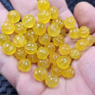 鸡油黄南瓜珠玉石散珠碧绿色福瓜手链项链饰品配件珠子