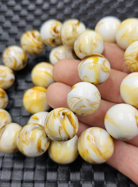 荧光浮盐水蜜蜡圆珠手链