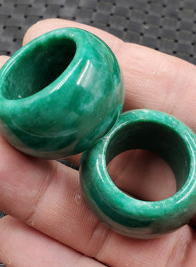 玉石扳指墨绿色扳指方解石玉扳指加宽玉石戒指饰品戒指玉戒指指环