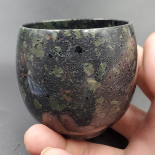 玉石茶具梅花玉茶杯梅花玉功夫茶具大号玉茶叶文玩复古玉杯摆件