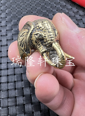 复古文玩戒指大象手饰指环