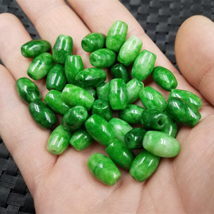 饰品散珠翠玉干青米珠散珠阳绿玉石珠手链项链编织珠配件珠子