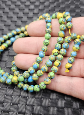 藏三宝圆珠手链仿绿松石108颗