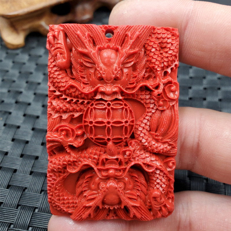 新款精美仿天然玉石龙戏珠挂件