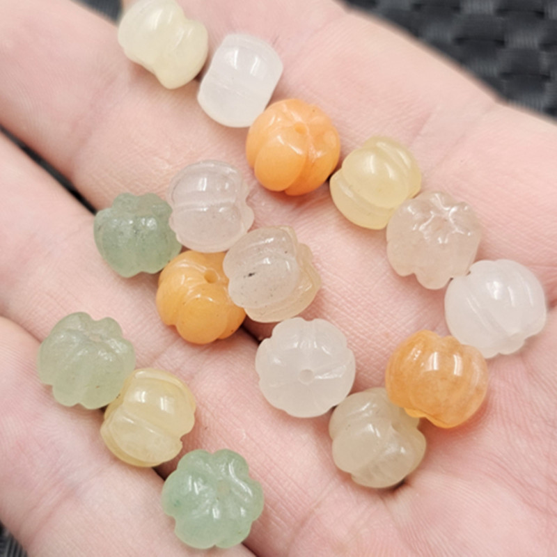 新疆和田金丝玉南瓜珠玉石散珠