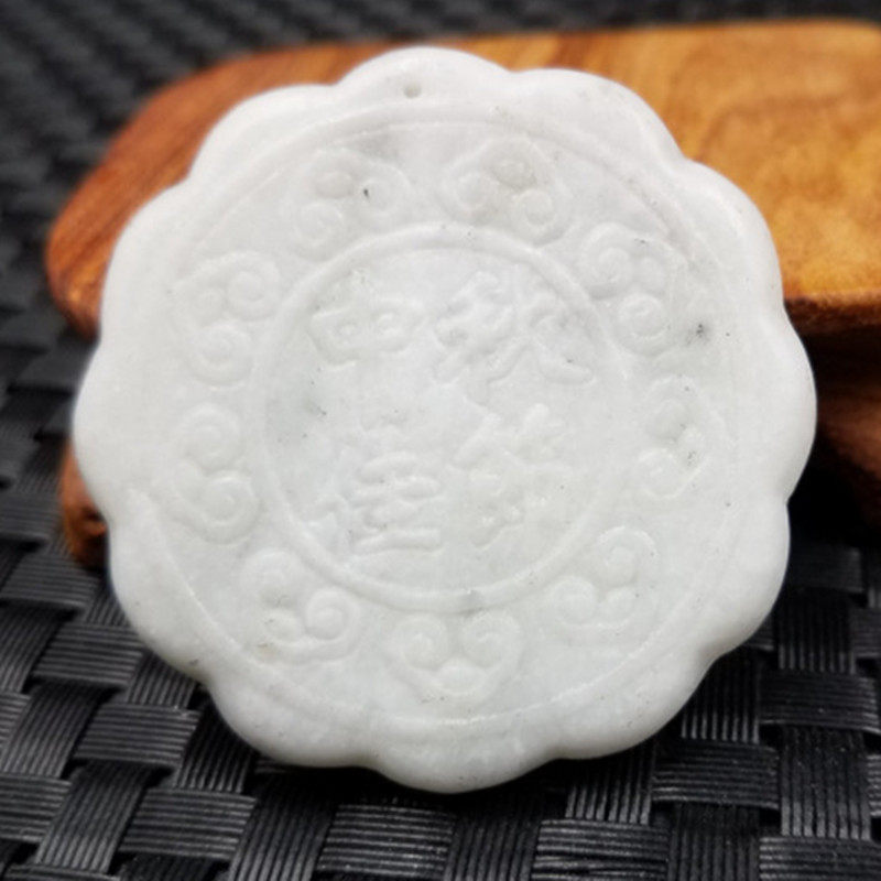 高档精美天然玉石a货蓝田玉中秋佳饰挂件蓝田玉月饼吊坠玉牌子
