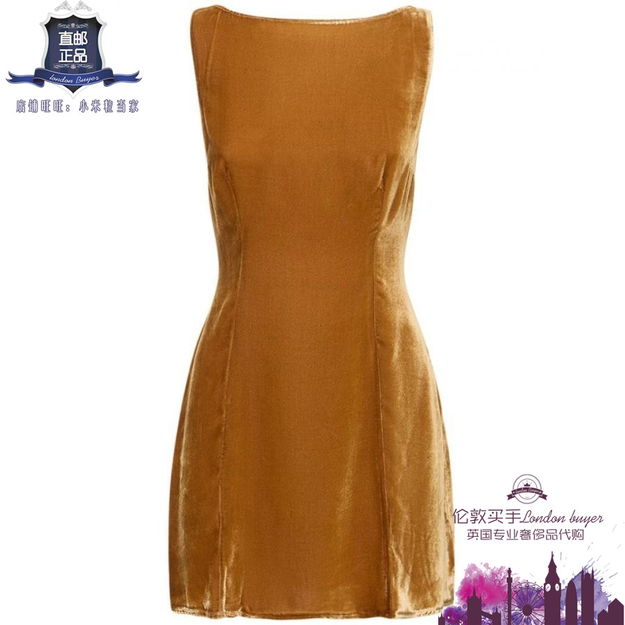 英国代购 女士新款 Reformation 无袖天鹅绒迷你连衣裙 正品直邮