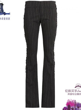 英国代购 女士新款 Ann Demeulemeester 条纹紧身休闲裤 正品直邮