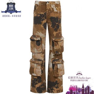 女士新款 正品 Blumarine 休闲裤 直邮 口袋棉迷彩工装 英国代购