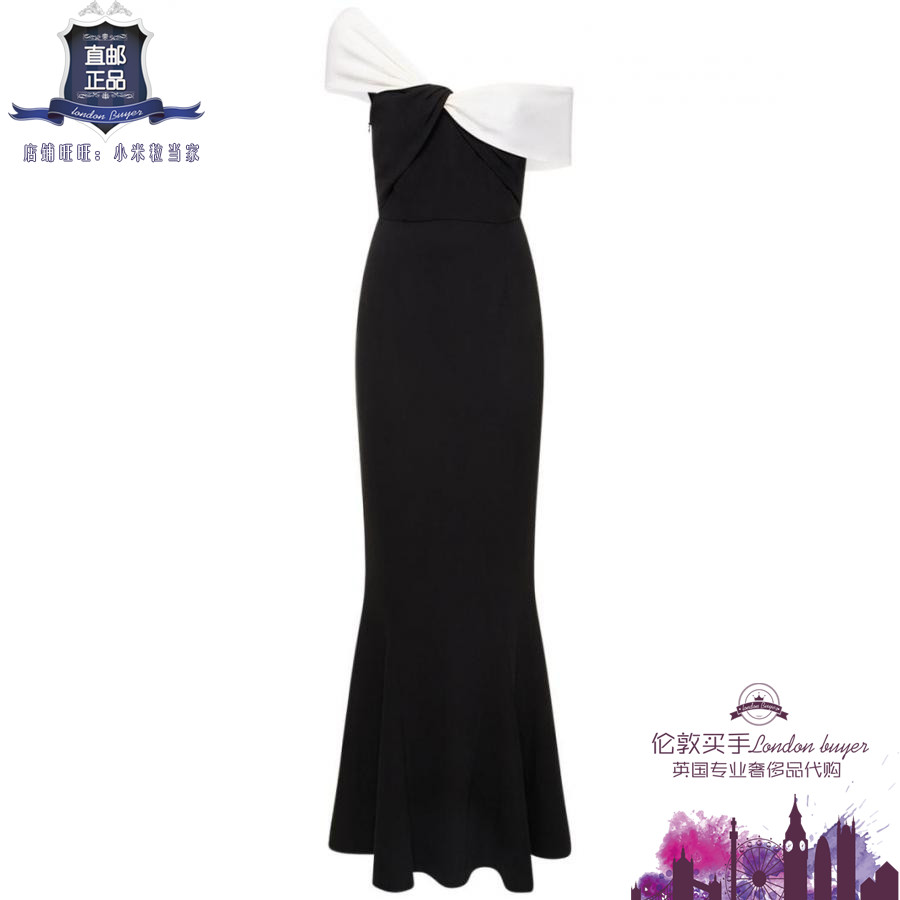 英国代购 女士新款 Roland Mouret 不对称超长连衣裙 正品直邮