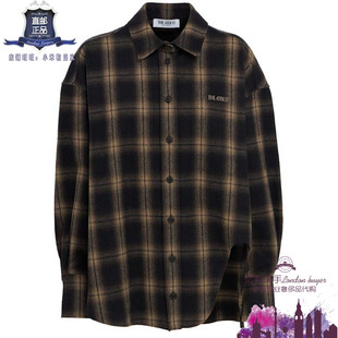 女士新款 正品 The 格纹棉休闲衬衫 直邮 Attico 英国代购