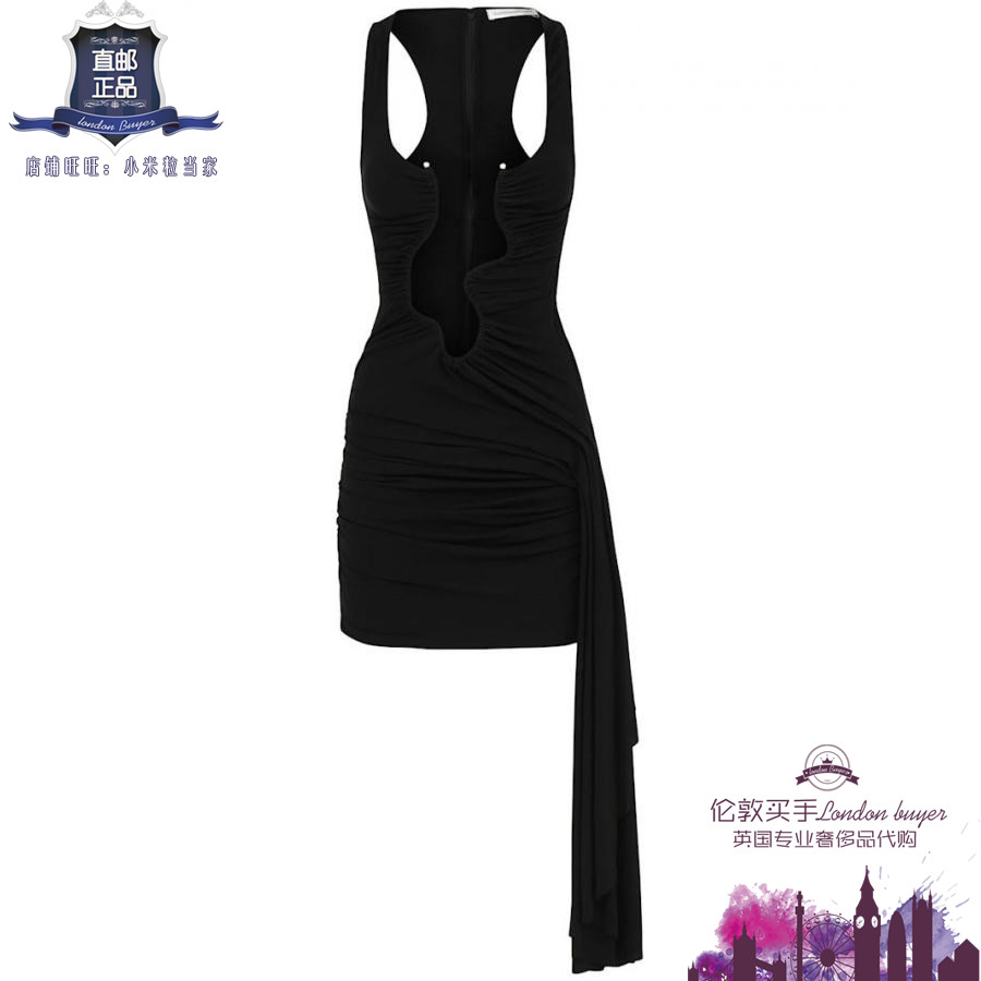 英国代购 女士新款 Christopher Esber 褶饰迷你连衣裙 正品直邮