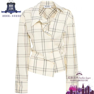 女士新款 正品 The 格纹棉休闲衬衫 直邮 Attico 英国代购